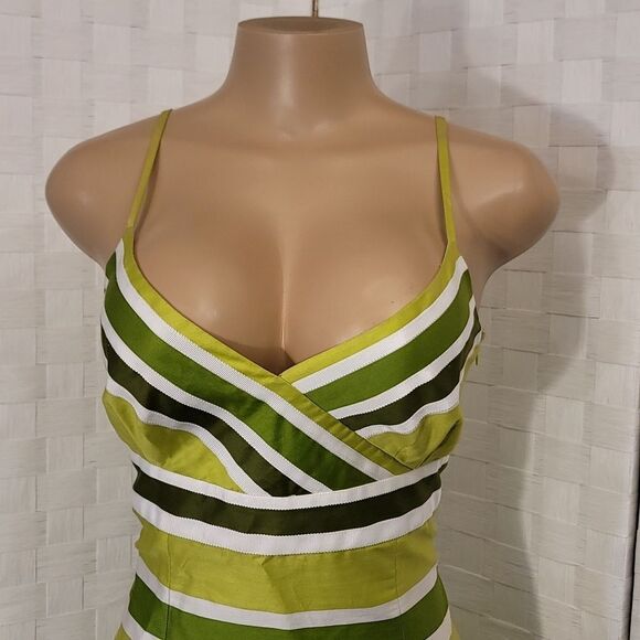 ANN TAYLOR V-NECK WOMEN'S SPAGHETTI STRAP VINTAGE DRESS - Picture 10 of 11